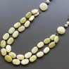 Collane giada limone ottagonale liscio 12x18 mm annodato con perle di fiume acqua dolce