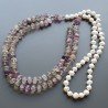 Collane florite rondelle liscio 10 mm annodato con perle di fiume acqua dolce