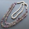 Collane florite rondelle liscio 10 mm annodato con perle di fiume acqua dolce