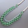 Collana cristallo rondelle sfac con pietra paesina sassi lisci annodato