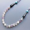 Collana florite ovale 6 facce e rondelle con pietre dure miste annodato
