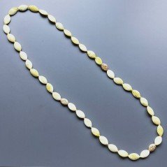 Collana giada limone ovale liscio 12x18 mm annodato
