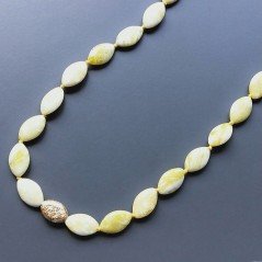 Collana giada limone ovale liscio 12x18 mm annodato