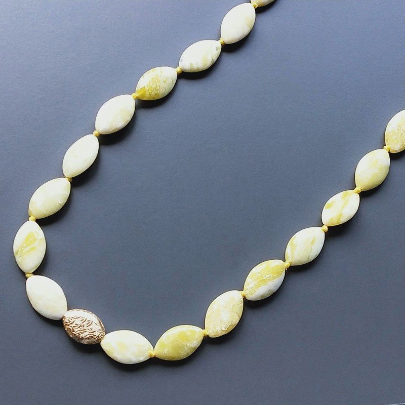 Collana giada limone ovale liscio 12x18 mm annodato
