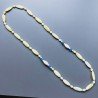 Collana giada limone ovale allungato liscio 10-11x28 mm e ovale 7mm annodato e pietre miste