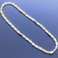 Collana giada limone rettangolare liscio 12x20 con centrale argento indiano dorato annodato