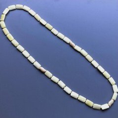 Collana giada limone rettangolare liscio 12x20 con centrale argento indiano dorato annodato
