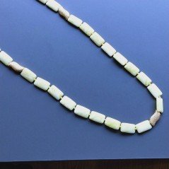 Collana giada limone rettangolare liscio 12x20 con centrale argento indiano dorato annodato