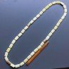 Collana giada limone rettangolare liscio 12x20 con centrale argento indiano dorato annodato