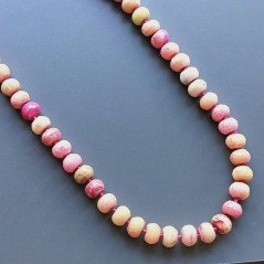 Collana mongolian rodocrocite multicolore rondelle sfac 12 mm annodato