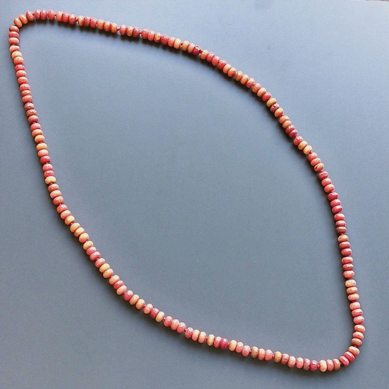 Collana mongolian rodocrocite multicolore rondelle sfac 8 mm annodati