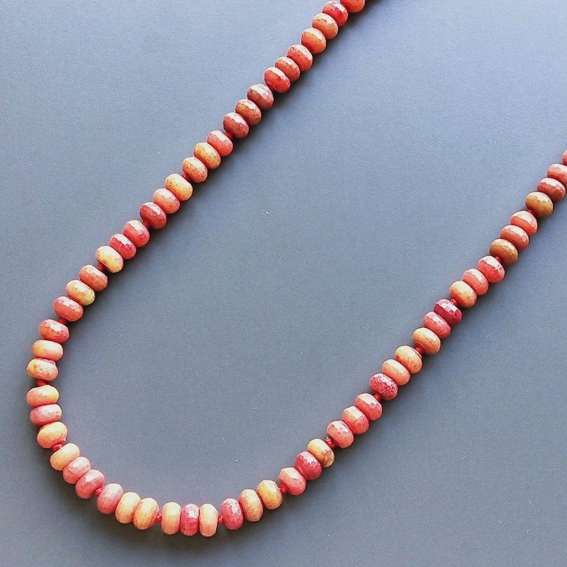 Collana mongolian rodocrocite multicolore rondelle sfac 8 mm annodati