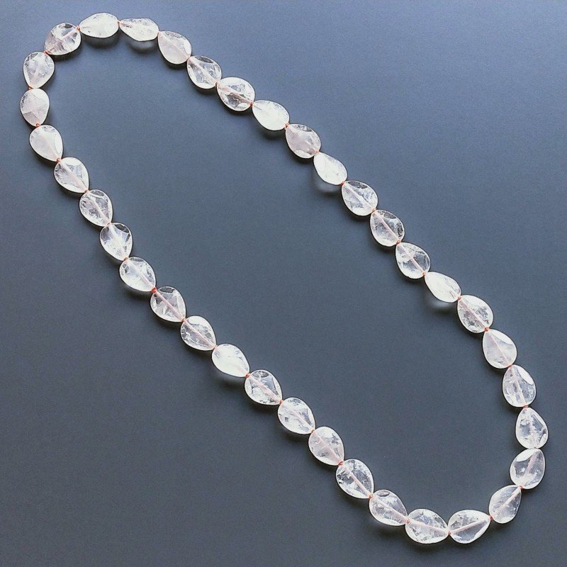 Collana quarzo citrino forme miste satinato lucido annodato