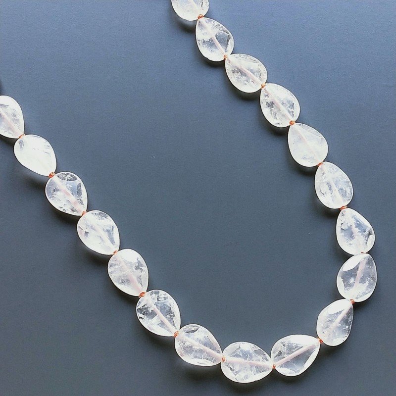 Collana quarzo citrino forme miste satinato lucido annodato