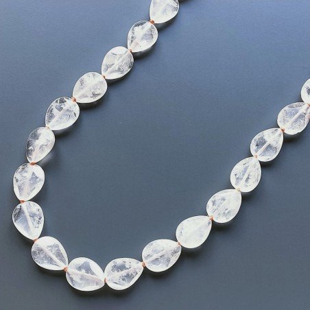 Collana quarzo citrino forme miste satinato lucido annodato