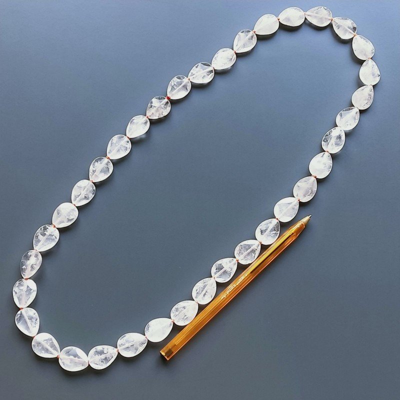 Collana quarzo citrino forme miste satinato lucido annodato