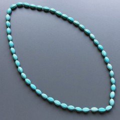 Collana pasta di turchese ovale sfac 10x16 mm annodato