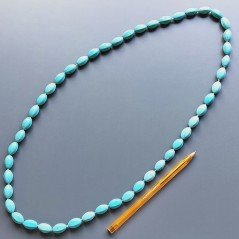 Collana pasta di turchese ovale sfac 10x16 mm annodato