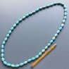 Collana pasta di turchese ovale sfac 10x16 mm annodato