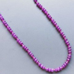 Collana giada viola rondelle sfac 8 mm annodato