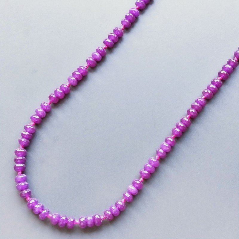 Collana giada viola rondelle sfac 8 mm annodato