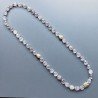 Collana florite ovale esgonale 10x14 mm con argento indiano e pietre dure miste annodato