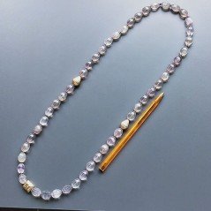 Collana florite ovale esgonale 10x14 mm con argento indiano e pietre dure miste annodato Collana florite ovale esgonale 10x14 mm con argento indiano e pietre dure miste annodato
