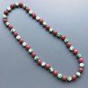 Collana radice di rubino sferica sfac con resina ambra verde sferico liscio 14 mm annodato