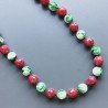 Collana radice di rubino sferica sfac con resina ambra verde sferico liscio 14 mm annodato