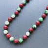 Collana radice di rubino sferica sfac con resina ambra verde sferico liscio 14 mm annodato