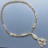 Collana cristallo ambra sferico sfac 8 mm con calcite infilato