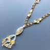 Collana cristallo ambra sferico sfac 8 mm con calcite infilato
