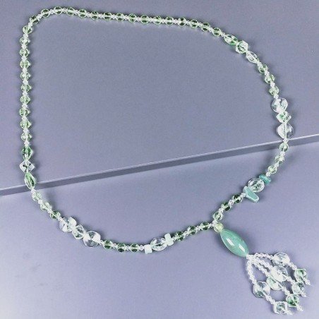 Collana cristallo verde sferico sfac con avventurina verde infilato