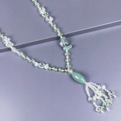 Collana cristallo verde sferico sfac con avventurina verde infilato