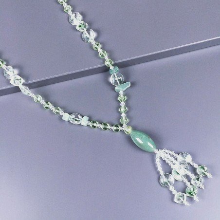 Collana cristallo verde sferico sfac con avventurina verde infilato