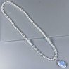 Collana cristallo sferico liscio 8 mm con pendente di iolite sassi sfac infilato