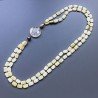 Collana giada limone rettangolare liscio borsi arrotondati e centrale cristallo di rocca annodato