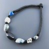 Collana girocollo di seta indiana con sassi aulite liscia