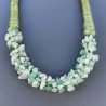 Collana girocollo di seta indiana verde con chips avventurina verde