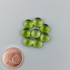 Peridoto Idrotermale Forma Tondo Cabochon Liscio Fatto a Mano 7mm-7,5mm 1pz