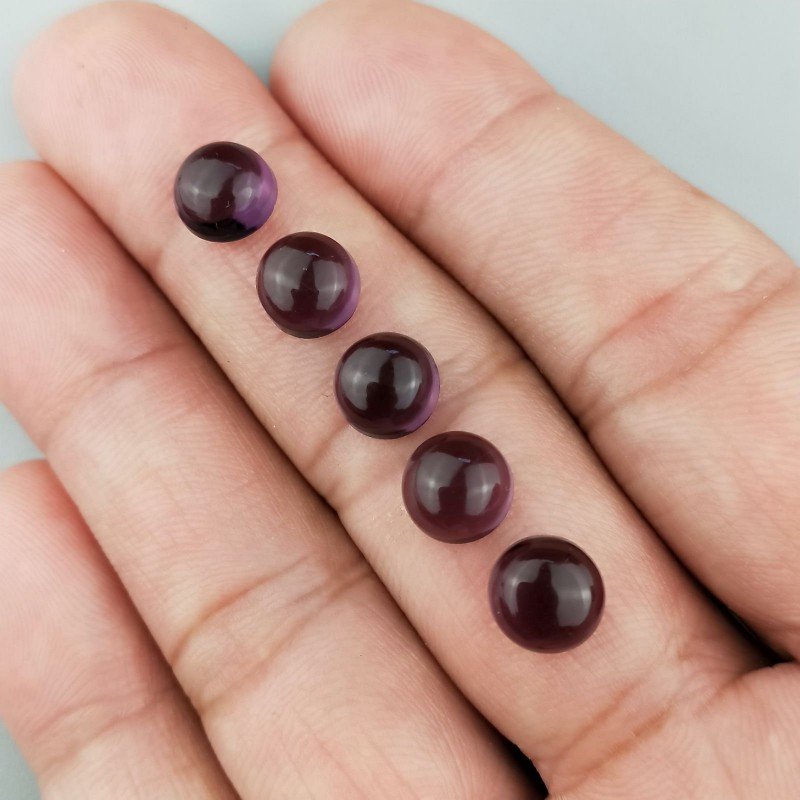 Ametista Africana Idrotermale Forma Tondo Cabochon Liscio Fatto a Mano 08mm 1pz