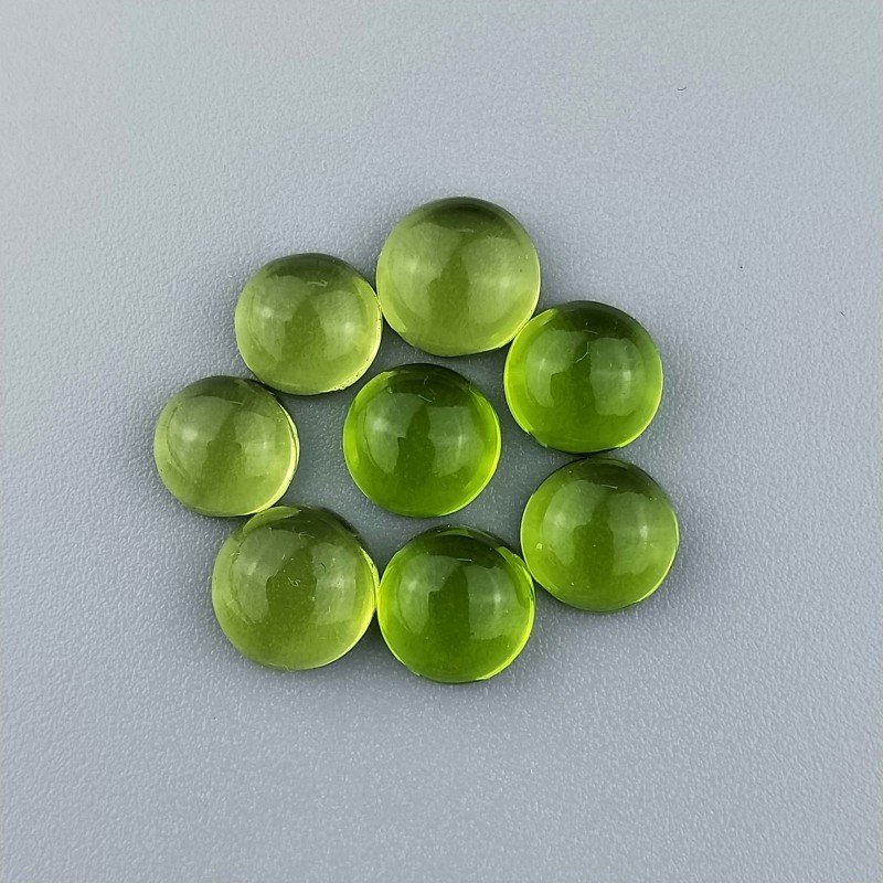 Peridoto Idrotermale Forma Tondo Cabochon Liscio Fatto a Mano 8mm-8,50mm 1pz