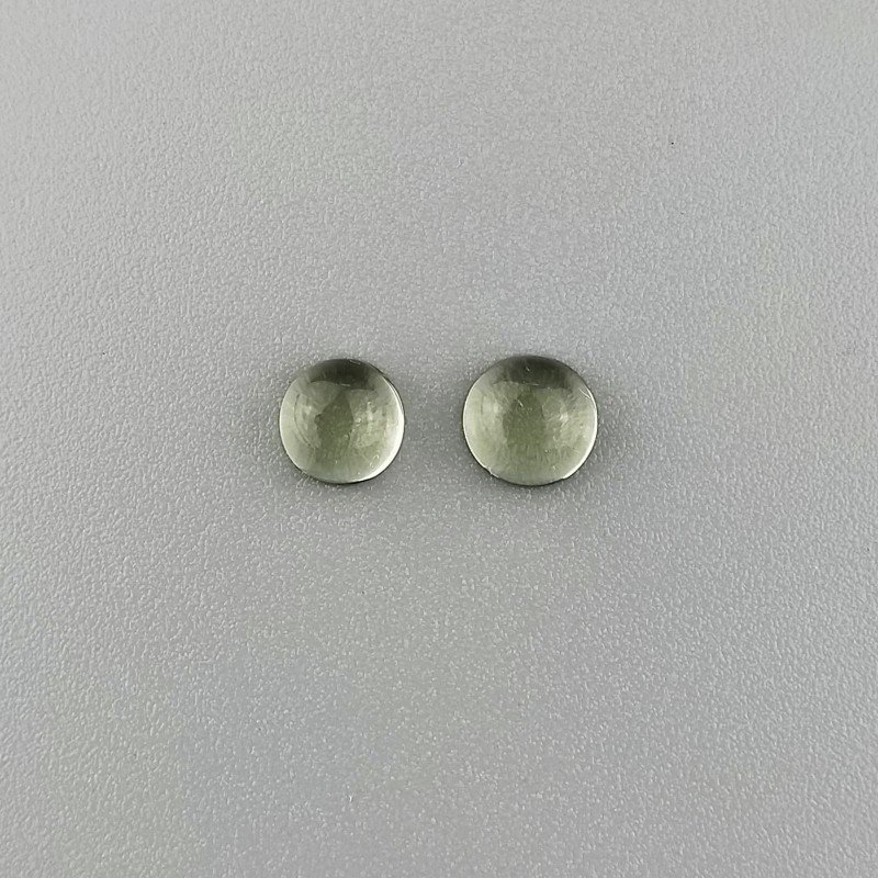 Ametista Verde Prasiolite Idrotermale Forma Tondo Cabochon Liscio Fatto a Mano 6mm 1pz