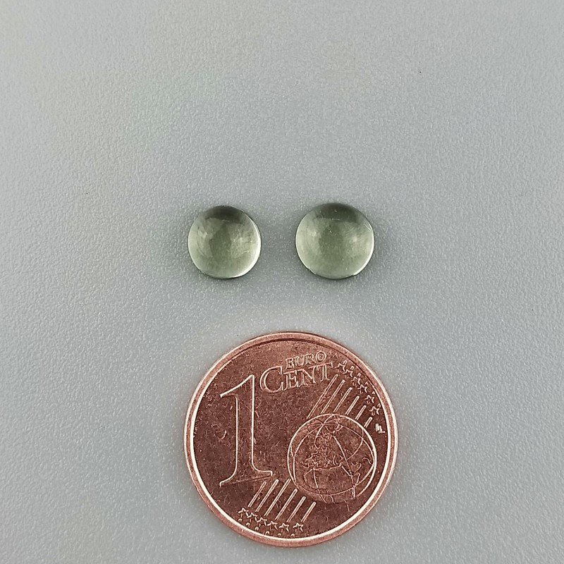 Ametista Verde Prasiolite Idrotermale Forma Tondo Cabochon Liscio Fatto a Mano 6mm 1pz