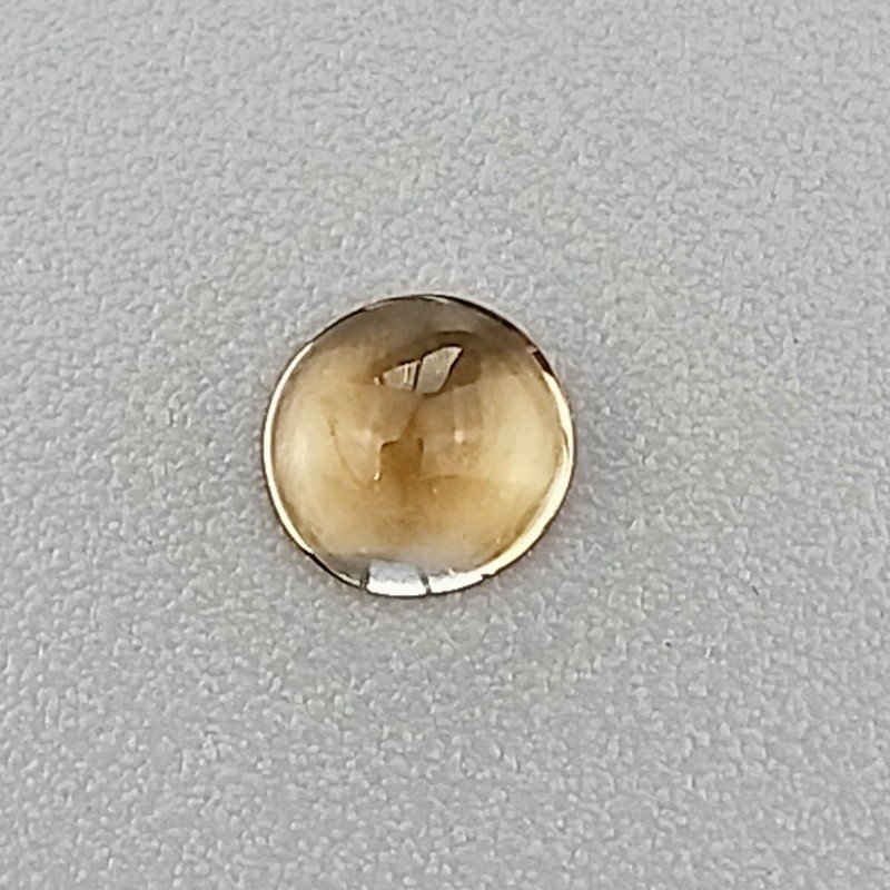Quarzo Citrino Naturale Forma Tondo Piatto Cabochon Liscio Fatto a Mano 05mm 1pz
