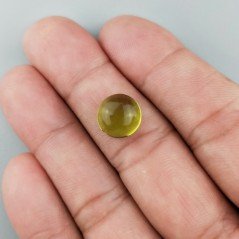 Peridoto Idrotermale Forma Tondo Cabochon Liscio Fatto a Mano 11mm 1pz