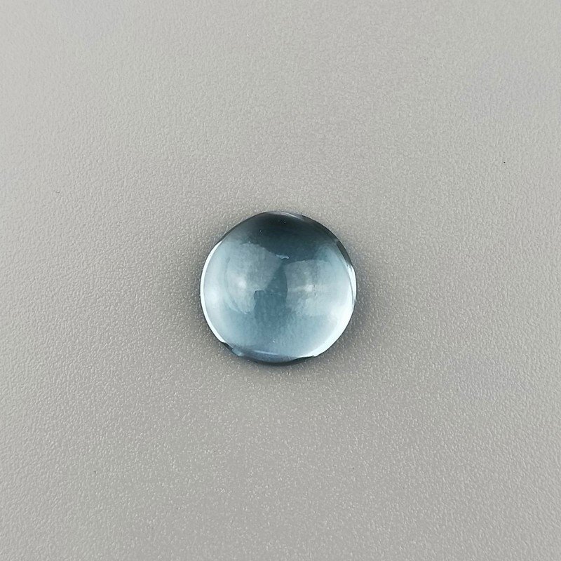 Topazio Azzurro Idrotermale Forma Tondo Cabochon Liscio Fatto a Mano 12mm 1pz