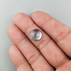 Topazio Azzurro Idrotermale Forma Tondo Cabochon Liscio Fatto a Mano 12mm 1pz