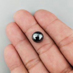 Ematite Naturale Forma Tondo Cabochon Liscio Fatto a Mano 10.50mm-11mm 1pz
