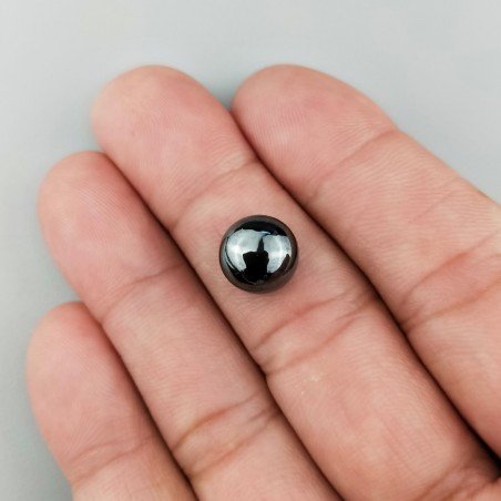 Ematite Naturale Forma Tondo Cabochon Liscio Fatto a Mano 10.50mm-11mm 1pz